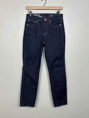 J. Crew Jeans Womens 26 Blue 9" Vintage Slim Straight Dark Wash Mid Rise Denim